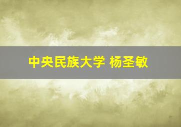 中央民族大学 杨圣敏